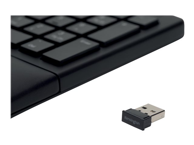 Kensington Pro Fit Ergo Wireless Keyboard - Keyboard - wireless - 2.4 GHz, Bluetooth 4.0 - US - black