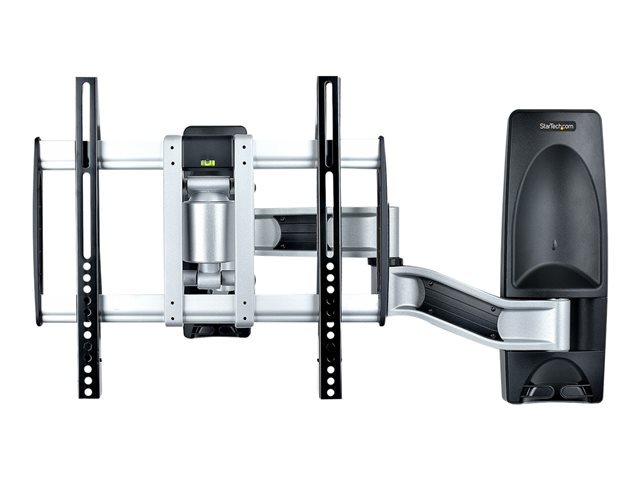 StarTech.com Articulating TV Wall Mount, VESA Wall Mount Supports 65 inch/99lb/Flat/Curved TVs, Retractable Low Profile Wall Mount TV Bracket, Adjustable Corner TV Wall Mount, Swivel/Rotation/Tilt (TV-WALL-MOUNT-65FS) - Mounting kit (wall mount, 2 vertical brackets) - articulating - for curved / flat panel - low profile - aluminium, steel - black, silver - screen size: 26\"-65\" - wall-mountable - TAA Compliant