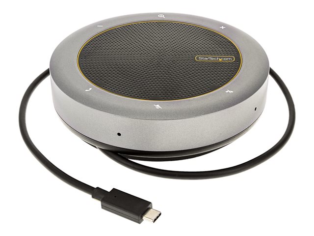 StarTech.com USB-C Conference Speaker Mini Dock, Portable Boardroom Speaker and Multiport Adapter, USB-C to VGA or 4K 60Hz HDMI, 2x USB-A (5Gbps) Hub, Mic/Speaker - Teams/Zoom/Softphone Speakerphone (DKTBRSPMPD) - Mini-dock - USB-C / Thunderbolt 3 / Thunderbolt 4 - HDMI, VGA