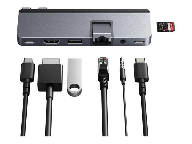 HyperDrive DUO Pro - Docking station - USB-C x 2 - HDMI, USB4 - 1GbE - for Apple MacBook Air (Early 2020, Late 2018, Mid 2017, Mid 2019, Mid 2022), MacBook Pro