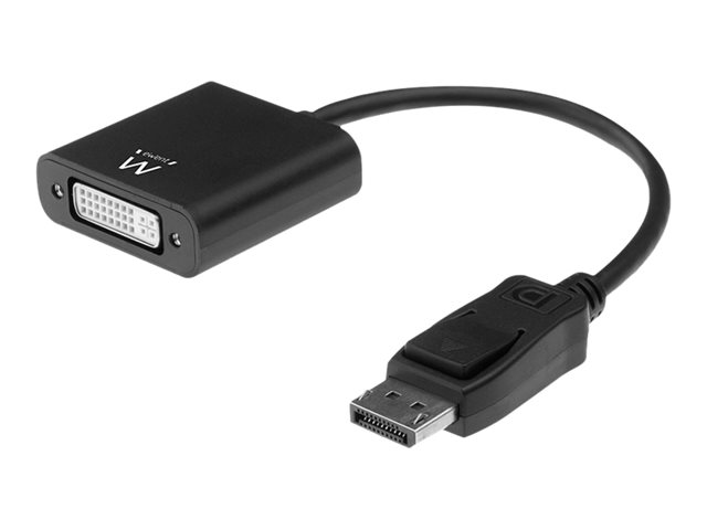 Ewent EW9846 - Videoadapter - dubbele verbinding - DisplayPort (M) naar DVI-I (V) - DisplayPort 1.1 - 15 cm - gevormd, ondersteuning 1920p - zwart