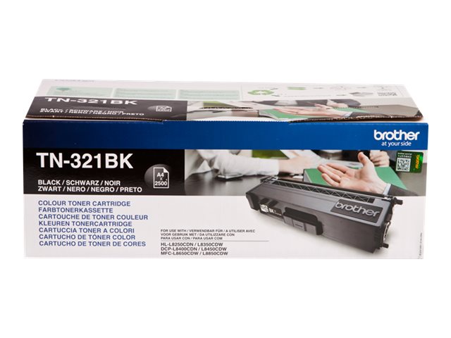 Brother TN321BK - Black - original - toner cartridge - for Brother DCP-L8400, DCP-L8450, HL-L8250, HL-L8350, MFC-L8650, MFC-L8850