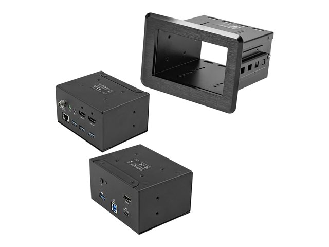 StarTech.com Conference Room Docking Station, Universal Laptop Dock, 4K HDMI, 60W Power Delivery, USB Hub, GbE, Audio, In-Table Connectivity Box For Huddle/Boardroom Collaboration Space - For Teams & Zoom Calls - Docking station - USB-C / USB 3.0 - HDMI - 1GbE - TAA Compliant