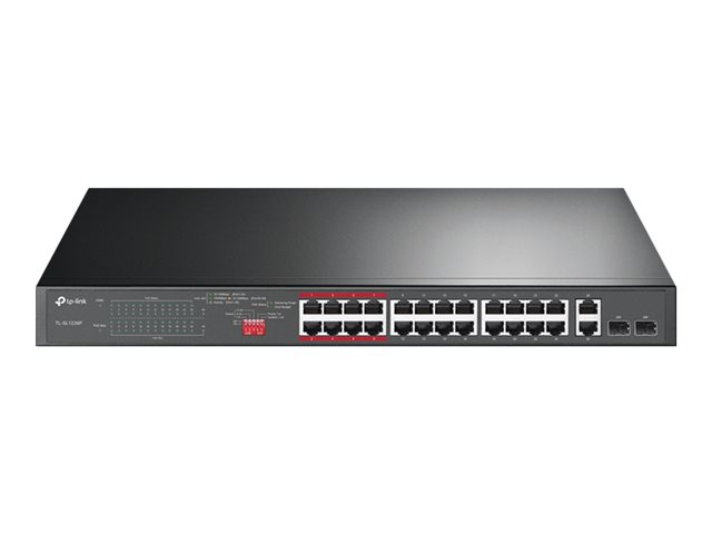 TP-Link TL-SL1226P - Switch - unmanaged - 24 x 10/100 (PoE+) + 2 x 10/100/1000 + 2 x combo Gigabit SFP - desktop, rack-mountable - PoE+ (250 W)