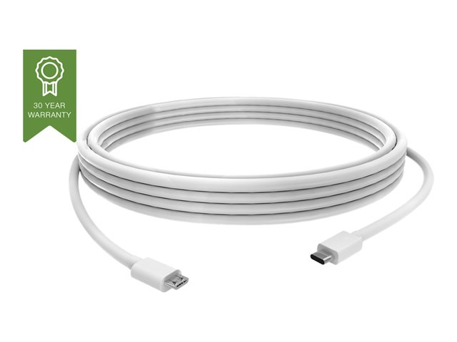 VISION Professional installation-grade USB-C to Micro USB-B cable - bandwidth 480mbit/s - supports 2.4A charging current - USB-C 3.1 (M) to Micro USB-B 2.0 (M) - outer diameter 3.2 mm - 22+30 AWG - 2 m - white