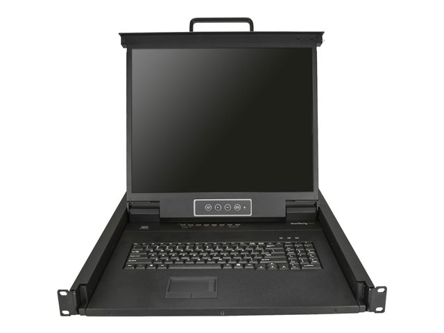 StarTech.com 8 Port Rackmount KVM Console with 6ft Cables, Integrated KVM Switch with 19\" LCD Monitor, Fully Featured 1U LCD KVM Drawer- OSD KVM, Durable 50,000 MTBF, USB + VGA Support - 19in. LCD KVM Console (RKCONS1908K) - KVM console with KVM switch - 8 ports - PS/2, USB - US - English (QWERTY) - 19\" - rack-mountable - 1280 x 1024 - 250 cd/m² - 1000:1 - VGA - black - 1U