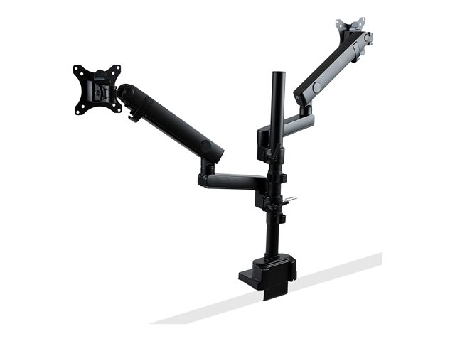 StarTech.com Desk Mount Dual Monitor Arm, Full Motion Monitor Mount for 2x VESA Displays up to 32\" (up to 17lb/8kg), Ergonomic Vertical Stackable Arms, Articulating, Height Adjustable - Pole Mount, C-Clamp/Grommet (ARMDUALPIVOT) - Mounting kit (2 mon