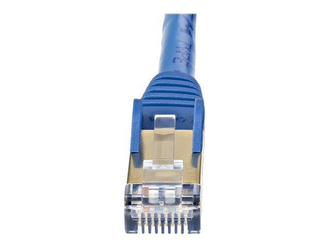 StarTech.com 5m CAT6A Ethernet Cable, 10 Gigabit Shielded Snagless RJ45 100W PoE Patch Cord, CAT 6A 10GbE STP Network Cable w/Strain Relief, Blue, Fluke Tested/UL Certified Wiring/TIA - Category 6A - 26AWG (6ASPAT5MBL) - Patch cable - RJ-45 (M) to RJ-45 (M) - 5 m - STP - CAT 6a - molded, snagless - blue