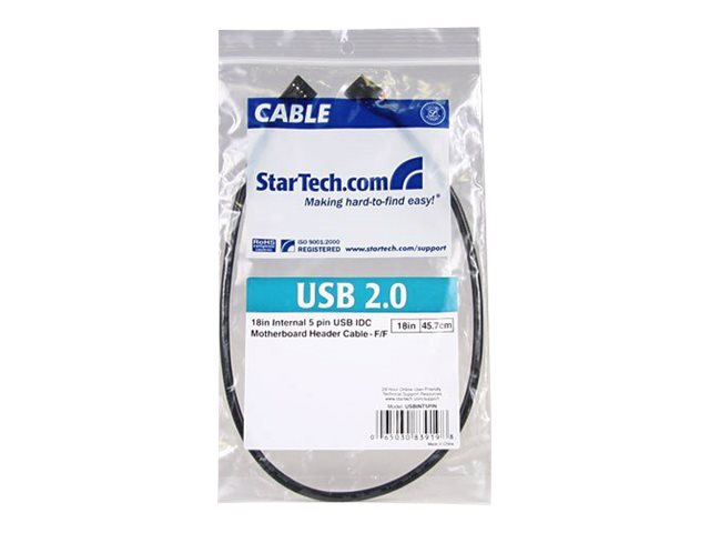 StarTech.com 5 Pin USB 2.0 Header - 12 in USB IDC Motherboard Header Cable - F/F (USBINT5PIN12) - USB cable - 5 pin IDC (F) to 5 pin IDC (F) - USB 2.0 - 30.5 cm - black