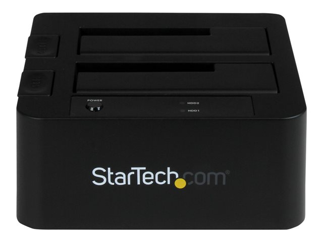 StarTech.com Dual-Bay USB 3.0 eSATA to SATA Hard Drive Docking Station, USB Hard Drive Dock, External 2.53.5 SATA IIIIII, SSDHDD Docking Station, Hot-Swap Hard Drive Bays - Top-Loading - Storage controller - 2.5\", 3.5\" - SATA 6Gb/s - eSATA 6Gb/s, USB 3.0 - black - for P/N: SVA12M5NA
