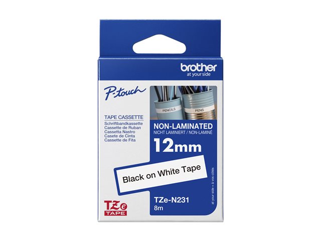 Brother TZe-N231 - Black on white - Roll (1.2 cm x 8 m) 1 cassette(s) non-laminated tape - for Brother PT-D600, H110, P-Touch PT-1005, 1010, D210, D450, E310, E550, H110, P900, P950