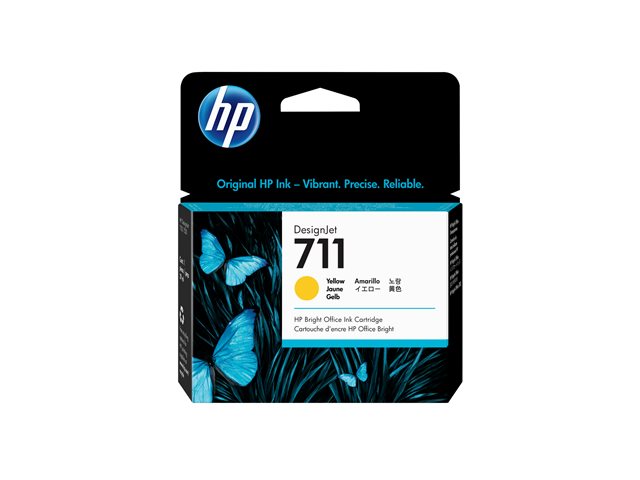 HP 711 - 29 ml - yellow - original - DesignJet - ink cartridge - for DesignJet T100, T120, T120 ePrinter, T125, T130, T520, T520 ePrinter, T525, T530