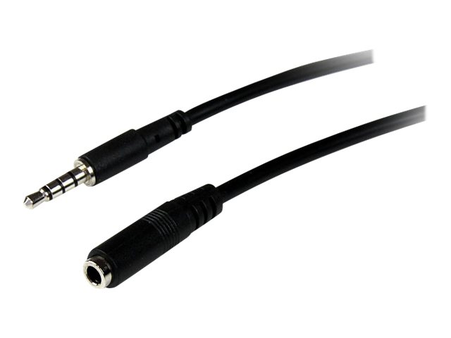 StarTech.com 1m 3.5mm 4 Position TRRS Headset Extension Cable - M/F - audio Extension Cable for iPhone (MUHSMF1M) - Headset extension cable - 4-pole mini jack male to 4-pole mini jack female - 1 m - black - for P/N: MUYHSFMM, MUYHSMFF, MUYHSMFFADW, SV211DPUA, SV211DPUA4K, SV211HDUA4K