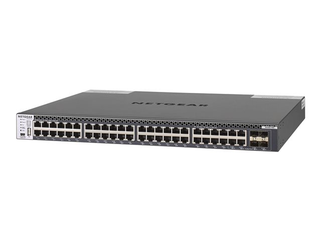 NETGEAR M4300-48X - Switch - L3 - Managed - 48 x 10 Gigabit Ethernet + 4 x shared 10 Gigabit SFP+ - front to back airflow - rack-mountable