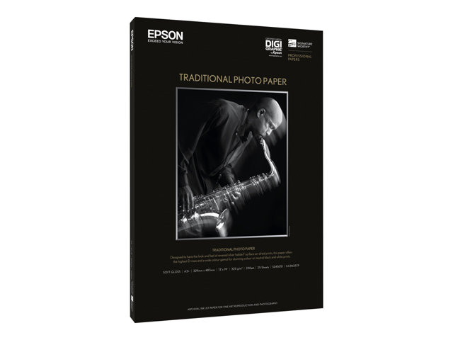 Epson Traditional Photo Paper - A3 plus (329 x 423 mm) - 330 g/m² - 25 sheet(s) photo paper - for SureColor P5000, P800, SC-P10000, P20000, P5000, P700, P7500, P900, P9500