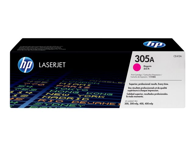 HP 305A - Magenta - original - LaserJet - toner cartridge (CE413A) - for LaserJet Pro 300 color M351a, 300 color MFP M375nw, 400 color M451, 400 color MFP M475
