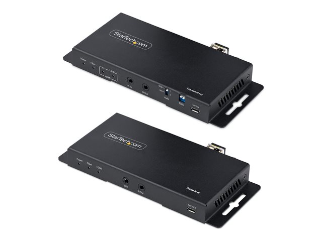 StarTech.com 4K HDMI over Fiber Extender Kit, 4K 60Hz up to 3300ft/1km (Single Mode) or 1000ft/300m (Multimode) LC Fiber Optic, HDR/HDCP, Audio/RS232/IR Extender, HDMI Video Extender - Transmitter and Receiver Kit (ST121HD20FXA2) - Video/audio/infrar