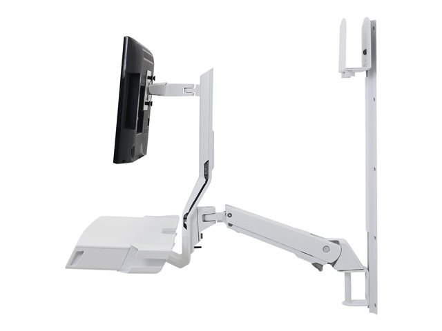 Ergotron SV Combo System with Worksurface & Pan, Small CPU Holder - Mounting kit (CPU holder, wrist rest, wall mount bracket, track mount bracket kit, slide-out mouse tray, monitor mount, barcode scanner and mouse holder, combo arm, work surface with