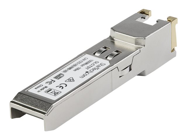 StarTech.com Juniper RX-GET-SFP Compatible SFP Module, 1000BASE-T, SFP to RJ45 (Copper) Cat6/Cat5e, 1GE Gigabit Ethernet SFP, RJ-45 (Copper) 100m, 1Gbps Mini GBIC Transceiver SFP Module - Lifetime Warranty (RXGETSFPST) - SFP (mini-GBIC) transceiver module (equivalent to: Juniper RX-GET-SFP) - 1GbE - 1000Base-T - RJ-45 - up to 100 m