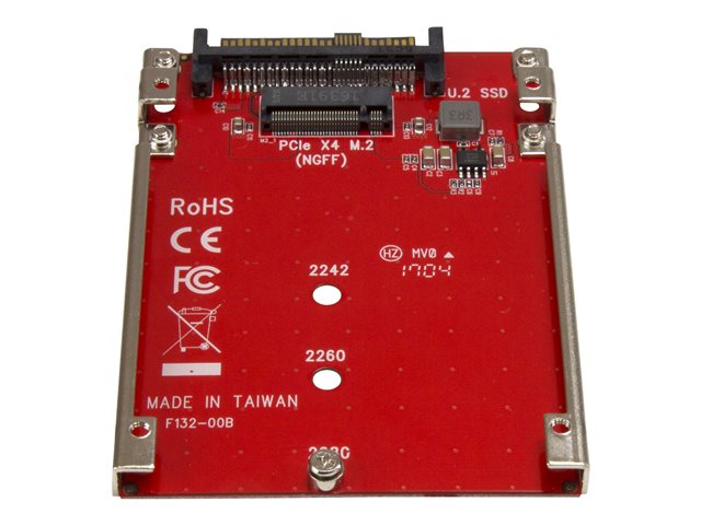 StarTech.com M.2. PCI-e NVMe to U.2 (SFF-8639) Adapter - Not Compatible with SATA Drives or SAS Controllers - For M.2 PCIe NVMe SSDs - PCIe M.2 Drive to U.2 Host Adapter - M2 SSD Converter (U2M2E125) - Interface adapter - M.2 - M.2 Card - U.2 - red