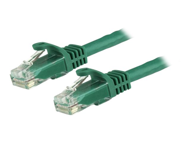 StarTech.com 15m CAT6 Ethernet Cable, 10 Gigabit Snagless RJ45 650MHz 100W PoE Patch Cord, CAT 6 10GbE UTP Network Cable w/Strain Relief, Green, Fluke Tested/Wiring is UL Certified/TIA - Category 6 - 24AWG (N6PATC15MGN) - Patch cable - RJ-45 (M) to RJ-45 (M) - 15 m - UTP - CAT 6 - molded, snagless - green