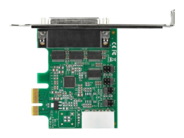 StarTech.com 4-port PCI Express RS232 Serial Adapter Card, PCIe RS232 Serial Host Controller Card, PCIe to Serial DB9 Card, 16950 UART, Desktop Expansion Card, Windows, macOS, Linux - Full/Low-Profile Brackets (PEX4S953) - Serial adapter - PCIe - RS-232 x 4