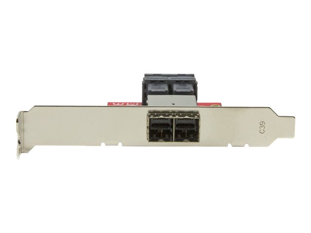 StarTech.com Mini-SAS Adapter - Dual SFF-8643 to SFF-8644 - with Full and Low-Profile Brackets - 12Gbps - SAS internal to external panel - SAS 12Gbit/s - 4 x Mini SAS HD (SFF-8643) (F) to 36 pin 4x Mini SAS HD (SFF-8644) (F)