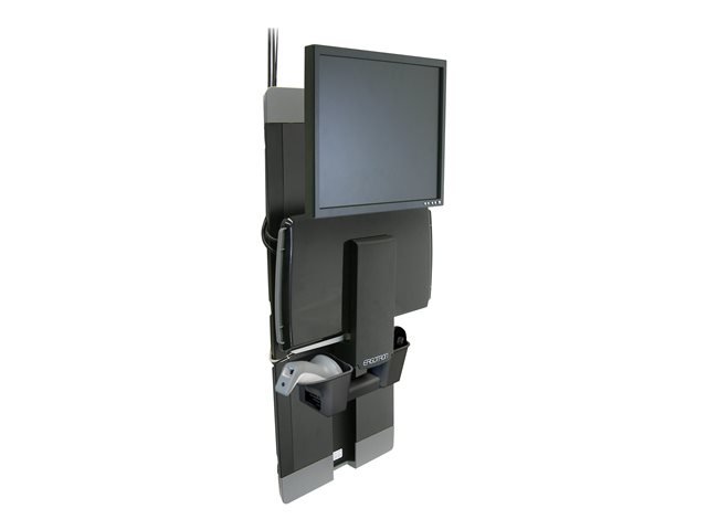 Ergotron StyleView - Mounting kit (wall mount, keyboard arm, wrist rest, mouse pouch, panel vertical lift) - for LCD display / PC equipment - patient room - steel - black - screen size: 24\" - wall-mountable