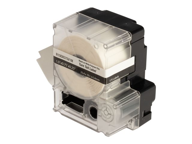 Panduit Turn-Tell - Vinyl - acrylic adhesive - 4.5 mil - white - 25.4 x 19.1 mm 175 label(s) (1 roll(s) x 175) labels