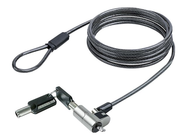StarTech.com Nano Laptop Cable Lock, 6ft (2m), Anti-Theft Keyed Lock, Security Cable Locks Nano Slot Computers, For HP EliteBook/Lenovo ThinkPad X1/2-1 Laptops, Cut-Resistant Steel Cable Lock For Laptop (NANOK-LAPTOP-LOCK) - Security cable lock - sil