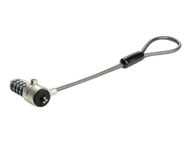 StarTech.com Universal Laptop Cable Lock Expansion Loop, 6? (15cm) Anti Theft 4-Digit Combination K-Slot Lock, Computer Security Cable to Create Twin/Multi-Head Lock for Multiple Devices - Security Cable Loop (BRNCHLOCK) - Security cable lock - black & silver - 15 cm