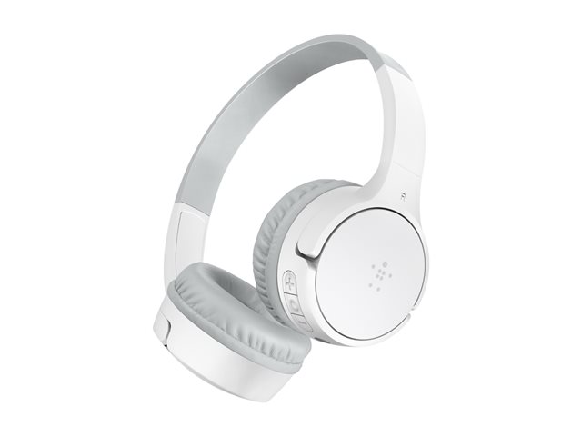 Belkin SoundForm Mini - Headphones with mic - on-ear - Bluetooth - wireless, wired - 3.5 mm jack - white