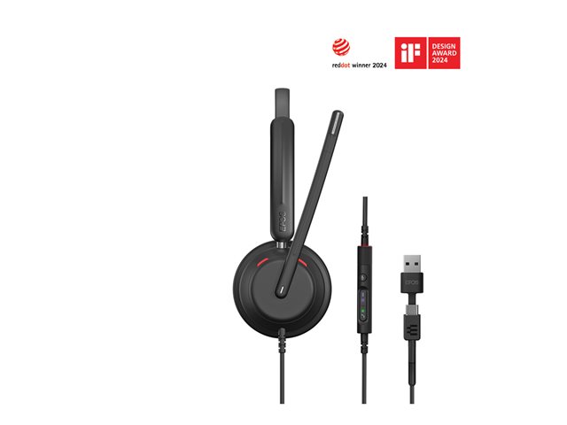 EPOS IMPACT 760T - Headset - op oor - met bekabeling - USB-C - zwart - gecertificeerd voor Microsoft Teams