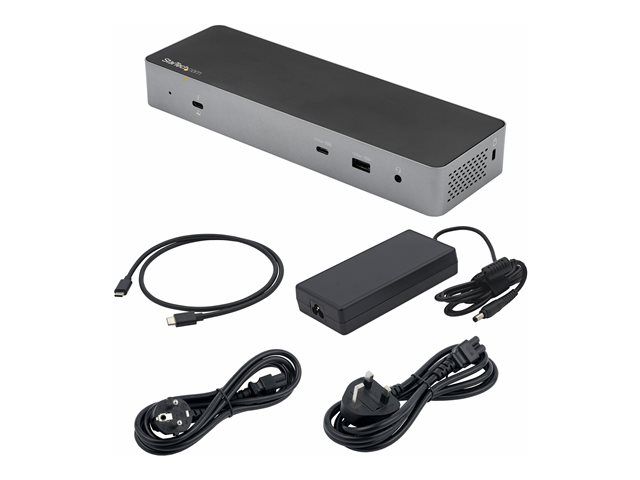 StarTech.com Thunderbolt 3 Dock with USB-C Host Compatibility, Dual 4K 60Hz DisplayPort 1.4 or Dual HDMI 2.0 Monitors, Single 8K, TB3/USB-C Laptop Docking Station, 96W PD, 5x USB, 10Gbps - 96W Power Delivery (TB3CDK2DHUE) - Docking station - USB-C 3.2 Gen 2 / Thunderbolt 3 - 2 x HDMI, 2 x DP - 1GbE
