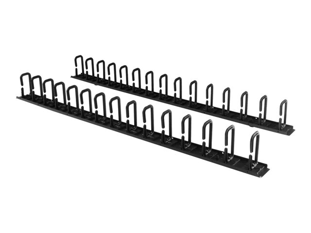 StarTech.com Vertical 0U Server Rack Cable Management w/ D-Ring Hooks - 40U Network Rack Cord Manager Panels - 2x 3ft Wire Organizers (CMVER40UD) - D-ring cable management kit - 1.83 m - black - 40U - for P/N: RK2537BKM, RK4242BK24, RK4242BK30