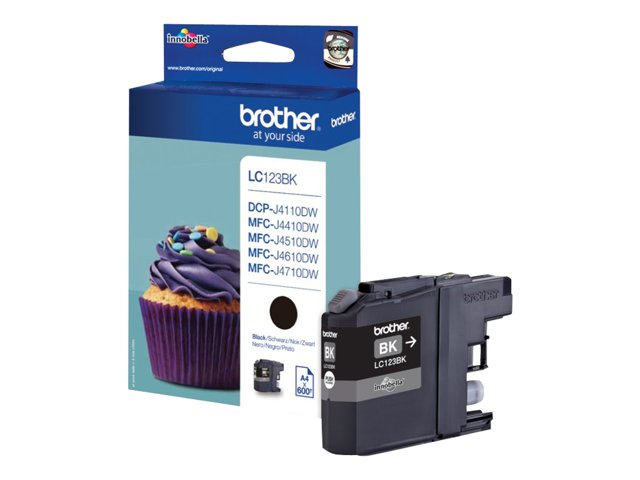 Brother LC123BK - High Yield - black - original - ink cartridge - for Brother DCP-J100, J105, J132, J152, J552, J752, MFC-J245, J470, J650, J6520, J6720, J6920