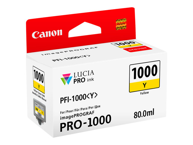 Canon PFI-1000 Y - 80 ml - yellow - original - ink tank - for imagePROGRAF PRO-1000