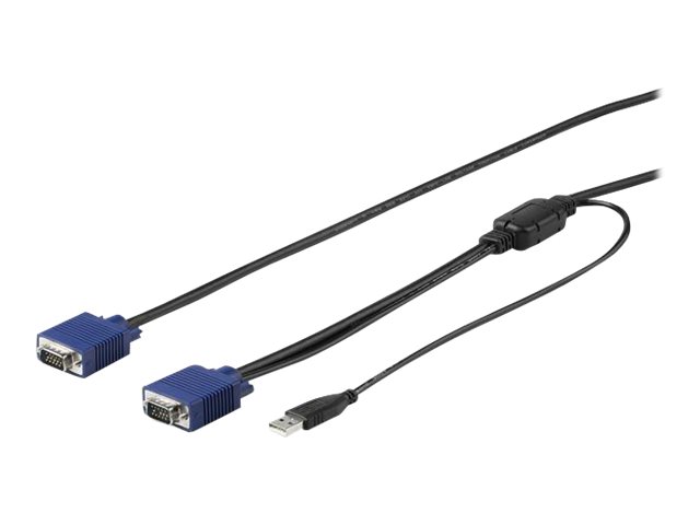 StarTech.com 6 ft. (1.8 m) USB KVM Cable for StarTech.com Rackmount Consoles - VGA and USB KVM Console Cable (RKCONSUV6) - Video / USB cable - mini-VGA (M) to USB, HD-15 (VGA) (M) - 1.8 m - for P/N: RKCONS1701, RKCONS1708K, RKCONS1716K, RKCONS17HD, RKCONS1908K, RKCONS1916K