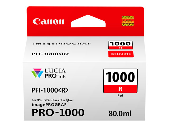 Canon PFI-1000 R - 80 ml - red - original - ink tank - for imagePROGRAF PRO-1000