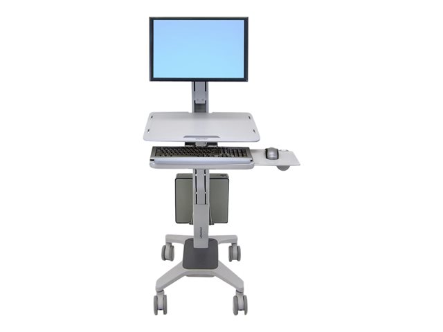 Ergotron WorkFit-C Single LD Sit-Stand Workstation - Cart - for LCD display / PC equipment - grey - screen size: up to 30\"