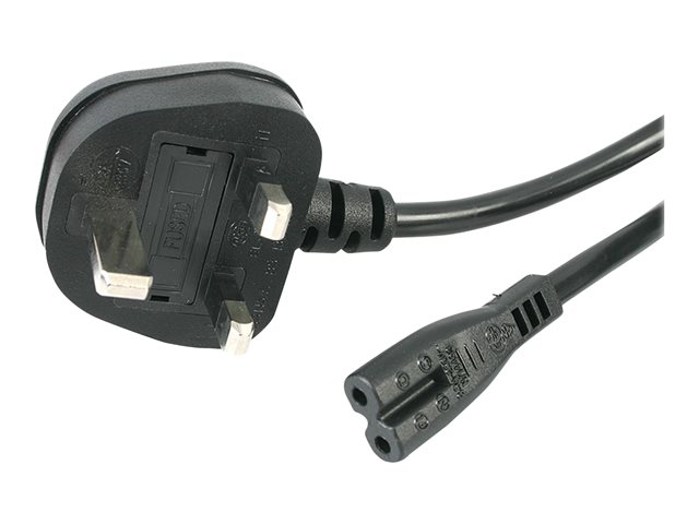 StarTech.com 3ft (1m) UK Laptop Power Cable, BS 1363 to C7, 2.5A 250V, 18AWG, Black, AC Notebook/Laptop Replacement Cord, Printer Cable, UK Laptop Charger Cord, BS 1363 to IEC60320 C7 - Power Brick Cord - Power cable - power IEC 60320 C7 to BS 1363 (M) - AC 250 V - 1 m - black