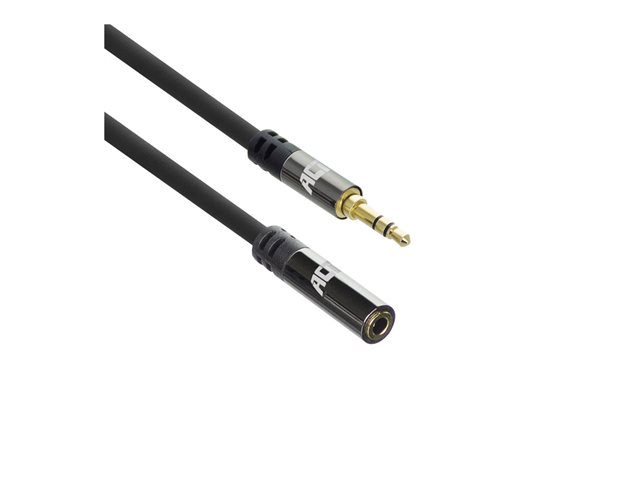 ACT - Verlengkabel voor audio - mini-phone stereo 3.5 mm male naar mini-phone stereo 3.5 mm female - 2 m - beschermd - zwart