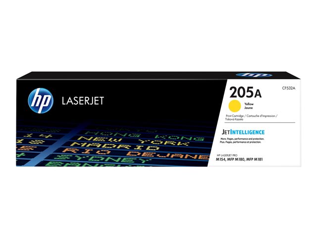 HP 205A - Yellow - original - LaserJet - toner cartridge (CF532A) - for Color LaserJet Pro M154a, M154nw, MFP M180n, MFP M180nw, MFP M181fw