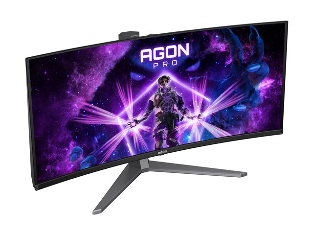 AOC AGON PRO AG346UCD - OLED monitor - gaming - curved - 34\" - 3440 x 1440 @ 175 Hz - 15000000:1 - DisplayHDR 400 True Black - 0.03 ms - 2xHDMI, DisplayPort - speakers - dark grey