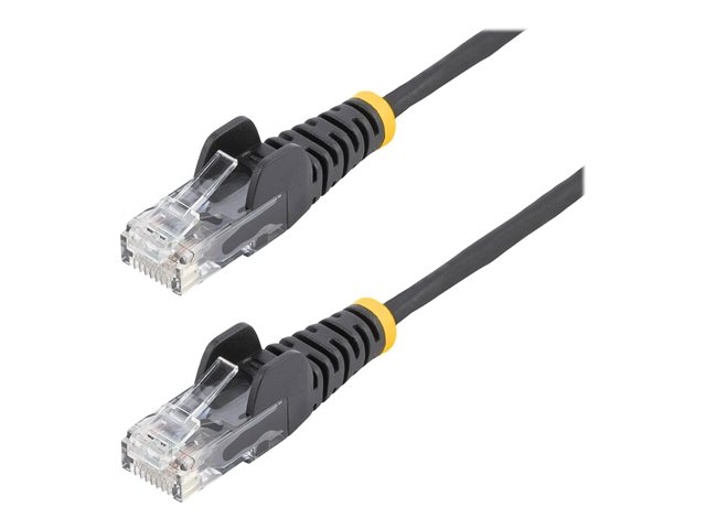 StarTech.com 3m Slim LSZH CAT6 Ethernet Cable, 10 Gigabit Snagless RJ45 100W PoE Patch Cord, CAT 6 10GbE UTP Network Cable w/Strain Relief, Black, Fluke Tested/ETL, Low Smoke Zero Halogen - Category 6 - 28AWG (N6PAT300CMBKS) - Patch cable - RJ-45 (M) to RJ-45 (M) - 3 m - CAT 6 - snagless - black