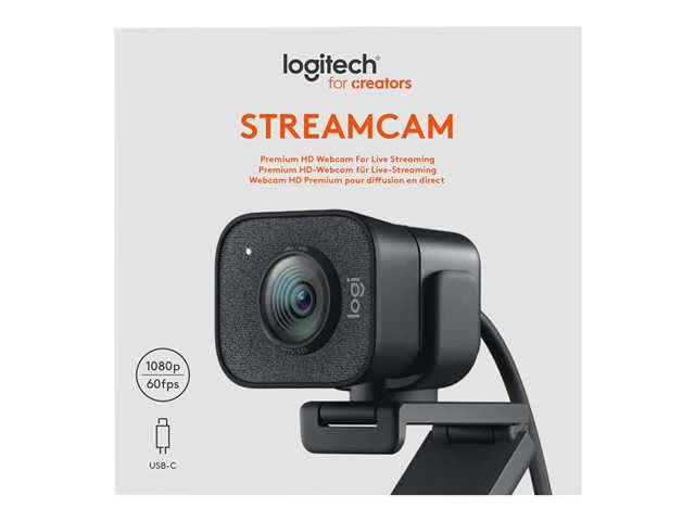 Logitech StreamCam - Live streaming camera - colour - 1920 x 1080 - 1080p - audio - USB-C 3.1 Gen 1 - MJPEG, YUY2