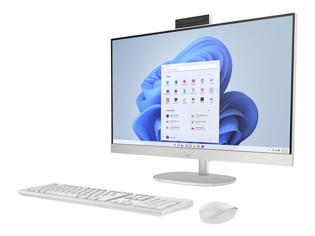 HP 27-cr1014nb - All-in-one Core Ultra 5 125U / up to 4.3 GHz - RAM 16 GB - SSD 512 GB - NVMe - Intel Graphics - Gigabit Ethernet, Bluetooth 5.3, IEEE 802.11ax (Wi-Fi 6) - Win 11 Home - monitor: LED 27\" 1920 x 1080 (Full HD) - shell white, textured finish