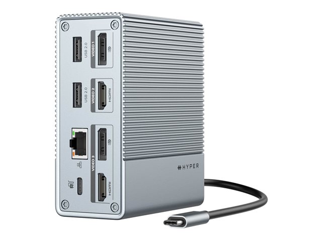 Hyper HyperDrive GEN2 - Docking station - USB-C - 2 x HDMI, 2 x DP - 1GbE
