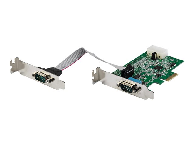 StarTech.com 2-port PCI Express RS232 Serial Adapter Card, PCIe RS232 Serial Host Controller Card, PCIe to Serial DB9 COM Ports, 16950 UART, Low Profile Expansion Card, Windows/macOS/Linux - Full/Low-Profile (PEX2S953LP) - Serial adapter - PCIe low profile - RS-232 x 2