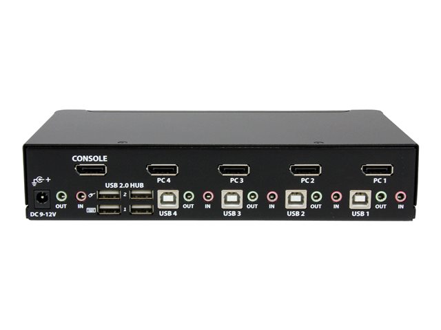 StarTech.com 4 Port DisplayPort KVM Switch w/ Audio - USB, Keyboard, Video, Mouse, Computer Switch Box for 2560x1600 DP Monitor (SV431DPUA) - KVM / audio / USB switch - 4 x KVM / audio / USB - 1 local user - desktop - for P/N: DP4N1USB6, IM12D1500P, SV431RACK, SVA12M2NEUA, SVA12M5NA
